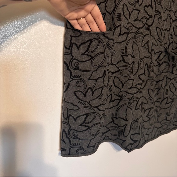 Gudrun Sjoden Cotton Knit Pocket Front Floral Print Tunic Jumper size Medium - Picture 3 of 6